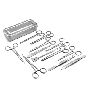 Ensemble d'instruments de chirurgie mineure manuels de qualité supérieure, 13 pièces, en acier inoxydable, kit de dissection chirurgical général avec étui de transport - Product Image 2