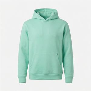Sweat à capuche pour homme 100% Coton de qualité, coupe épaules tombantes, en molleton bouclette lourd, uni, pour le printemps, personnalisable avec impression et broderie - Product Image 1