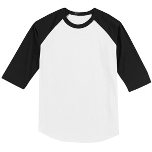 Camiseta Blanca de Manga Raglán para Hombre, Mangas Negras, Corte Regular, Color Sólido, Estilo Casual, Cuello Redondo, Tejido de Punto Jersey, Poliéster Transpirable - Product Image 1
