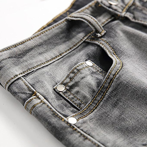 Shorts en jean délavé unisexe coupe ample style streetwear vintage en coton pour la vente en gros - Product Image 4