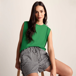 Elegante Top Corto de Verano Estilo Jersey, Ropa Deportiva para Mujer, Camiseta Sexy sin Mangas Ajustada con Apliques de Pedrería - Product Image 3