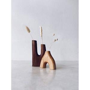 Jarrón de Madera de Primera Calidad para Decoración de Interiores, Diseño Artesanal de Bambú y Madera - Product Image 4