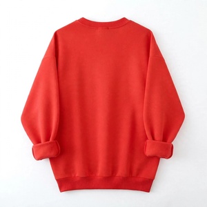 Women Red Crew neck Sweatshirt Long Sleeve Oversized Pullover Casual Graphic <b>Heart</b> Print Fleece Street wear Winter <b>Tops</b> - Product Image 2
