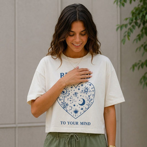 T-shirt en coton pour femme, coupe ample, absorbant l'humidité, style décontracté estival, streetwear - Product Image 2
