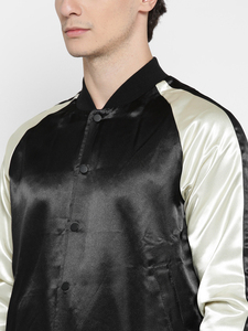 Servicio OEM, Chaqueta de Béisbol Personalizada para Hombre, Chaqueta Satinada con Bordado, Chaqueta Deportiva de Poliéster Impermeable con Cremallera y Corte Ajustado - Product Image 4