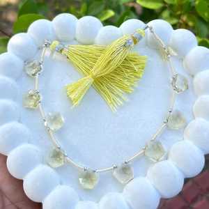 Perles de pierres précieuses en quartz citron taillées en briolette de 10 mm, brin de 12 pouces pour la fabrication de bijoux et l'artisanat, prix de gros, fournitures - Product Image 1