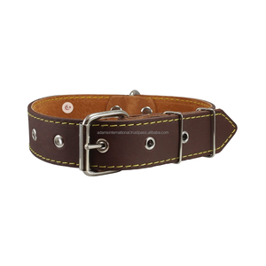 Collar de cuero grueso para perro, con relleno suave de la mejor calidad - Product Image 1