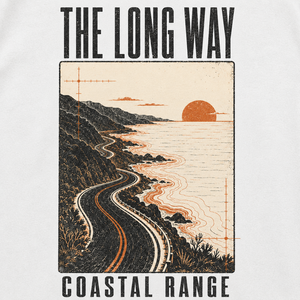 เสื้อยืดคอตตอนผู้ชายไซส์ใหญ่พิเศษ The Long Way Coastal Range แขนสั้น คอกลม พิมพ์ลายกราฟิก สไตล์ลำลอง ผ้าเจอร์ซีย์ถัก - Product Image 6