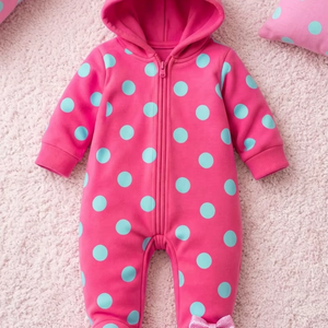 Combinaison à capuche pour bébé unisexe 100% coton biologique personnalisable, douce, respirante, pour nouveau-né, pyjama pour bébé, cadeau - Product Image 1