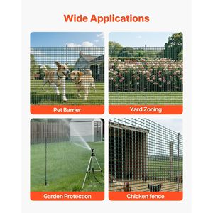 3 X 49.2 FT Garden Safety <b>Plastic</b> <b>Mesh</b> Fencing with Double-Spike Stakes Temporary Fence & Guy Rop Trellis & Gates Product - Product Image 6