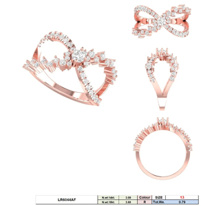 Superbe bague de mariage classique pour femme en or 14K plaqué rhodium, design infini, diamants naturels brillants sertis en griffes, idéale pour les fêtes - Product Image 3