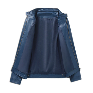 Chaqueta de Invierno Personalizable para Hombre en Cuero Genuino con Forro de Sherpa y Ribete de Piel, Estilo Urbano, Transpirable, Peso del Tejido 300g - Product Image 3