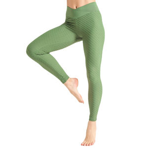 Pantalones Deportivos de Cintura Alta para Mujer, Sólidos, hasta el Tobillo, Transpirables, con Costuras, para Gimnasio, Yoga, Fitness, Personalizados OEM, de Poliéster - Product Image 1