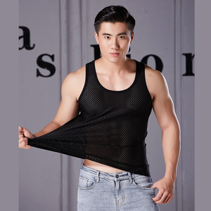 <b>Men's</b> Seamless Knitted Spandex/Cotton Sleeveless Shirt Mesh Hole Cycling <b>Base</b> <b>Layer</b> - Product Image 6