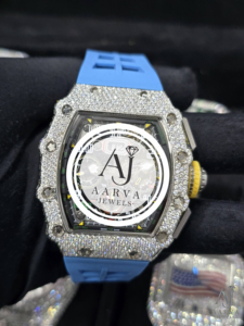 Reloj Automático Tonneau Estilo Hip Hop con Incrustaciones de Diamantes VVS Moissanite, Cronógrafo - Product Image 1