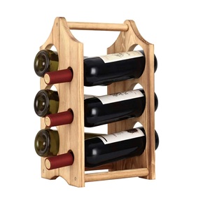 Wooden Wine Rack For Stylish Bottle Display <b>Kitchen</b> Countertop Dining <b>Table</b> And Modern Home Bar Decor - Product Image 4