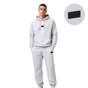 Conjuntos de Sudadera con Capucha y Pantalones Deportivos de Algodón para Hombre, Color Sólido, Parche de Marca Personalizado en TPU, Felpa Gruesa, Ropa Urbana de Lujo, Venta al Por Mayor de Fábrica - Product Image 1