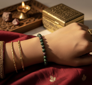 Handmade AAA <b>Ruby</b> Zosite Round Bead <b>Bracelet</b> – Polished Gemstone Stretch <b>Bracelet</b> for Men & Women - Product Image 4