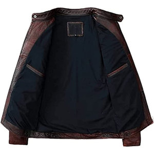 Leather <b>Jackets</b> New Designs Custom Made Fashionable Tan Brown Sheepskin Leather Bomber <b>Jacket</b> Genuine Sheep Stand Winter Men - Product Image 4