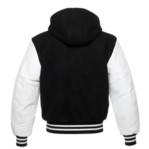 Mens Black and <b>Red</b> Varsity Style <b>Jacket</b> with Shoulder Accents Quilted Lining Internal Pocket Urban Streetwear Fashion Outerwear - Product Image 3