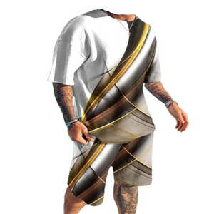 Nouvelle Collection Automne 2025 – Ensemble Sport Décontracté 2 Pièces pour Homme, Taille 6XL, Manches Courtes, Longueur Genou, en Polyester/Coton – Survêtement Jogging - Product Image 2