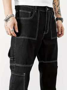 Pantalones Cargo Negros para Hombre GENERSA SPORTS, Cintura Alta, Elásticos, Impermeables, con Múltiples Bolsillos, Estilo Workwear, Material Spandex/Algodón - Product Image 6