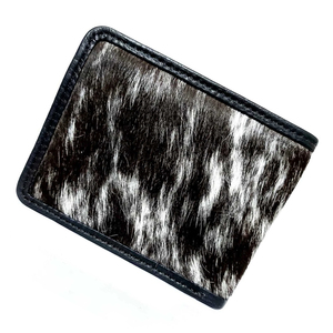 กระเป๋าสตางค์หนังวัวแท้พรีเมียมสำหรับผู้ชาย กระเป๋าหนังลายขน กระเป๋าสตางค์แบบพับสองตอน ทำมือ หนังแท้คุณภาพสูง - Product Image 6