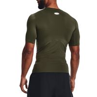 Haut de compression d'entraînement pour homme en polyester/coton tricoté, respirant, léger, extensible, anti-boulochage, à manches courtes et col en V, coupe classique
