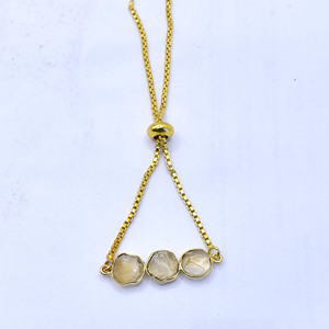 Pulsera de Citrino Natural, Chapada en Oro, Ajustable, con Cuentas, Joyería Delicada con Piedras Preciosas, Regalo para Ella - Product Image 6