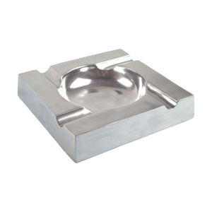 Silver Finished Metal Ash Tray With <b>Polish</b> Finished High Quality Smoking Accessories for Ashes Holding Tray Durable Ash Tray - Product Image 1