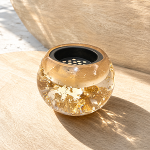 Latest Resin Gold Foil <b>Bakhoor</b> Burner With Metal Lid Ramadan Eid Gift Arabic Incense Burner Mabkhara <b>Oud</b> Burner Home Fragrance - Product Image 5