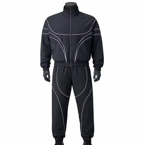 Conjunto de Chaqueta Cortavientos de Microfibra Personalizada para Hombre, Chaqueta Deportiva Ligera e Impermeable, Pantalones Deportivos, Exportador Directo al por Mayor - Product Image 1