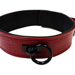 Collier ras du cou en cuir PU rouge avec chaîne à maillons, style punk mignon, accessoire de mode unisexe pour les fêtes - Product Image 4
