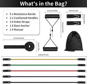 Juego de 11 Cuerdas de Resistencia con Bandas de Látex y TPE, Resistencia de 10-150 Libras para Entrenamiento Físico - Product Image 5