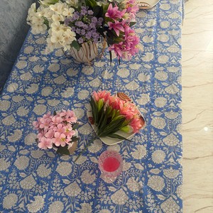 Indian Handmade Premium Quality Eco-friendly Printed Floral Pattern Cotton <b>Table</b> <b>Cover</b> Modern Style Customizable for Wedding Use - Product Image 4