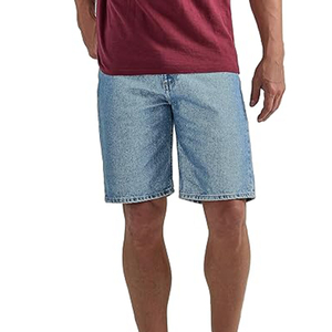 Shorts en jean pour hommes, personnalisés, délavés, bords bruts, style baggy, avec strass, streetwear, logo personnalisé - Product Image 3