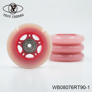 Ice Hockey <b>Wheels</b> Polyurethane WB08076RT90-1 Durable Solid Red YEOU CHERNG - Product Image 4