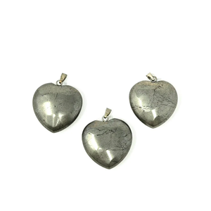 Colgante de Corazón Geométrico de Pirita Cristalina Chapado en Oro con Engaste de Bisel, Dije de Aleación, Estilo Clásico, Collar de Moda Unisex - Product Image 2