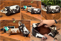 Sac cosmétique et étui en cuir de vachette sac de rasage voyage personnalisé hommes et femmes luxe en cuir véritable gland trousse de toilette avec fermeture à glissière