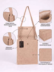 Sacs fourre-tout en jute écologiques et légers, vente en gros, logo personnalisé imprimé, sacs de courses réutilisables, toile de jute naturelle, usage universitaire - Product Image 4