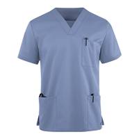 Haut de blouse vert à col en V pour hommes, en coton et polyester tissé, uniformes d'hôpital