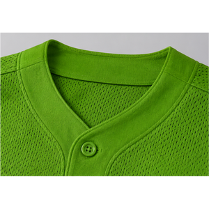 Conjunto de Uniforme de Béisbol Verde, Camiseta de Manga Corta con Cuello en V y Botones, Pantalones Blancos con Cintura Elástica para Entrenamiento de Softbol, Poliéster/Algodón - Product Image 3