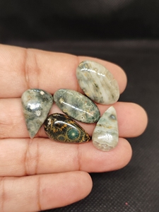 High Quality Natural Flower Jasper Cabochon Loose Gemstone Quartz Crystal Ocean Jasper Heat Treated Jewelry Making Mix - Product Image 4