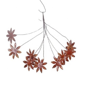 Ramo colgante decorativo de Navidad de Metal, ramo de hojas galvanizadas hechas a mano para decoración colgante Interior del hogar - Product Image 1