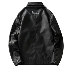 Men's <b>Genuine</b> <b>Leather</b> Bomber <b>Jacket</b> with Washed Finish and Zipper Closure Custom for Design Black - Product Image 3