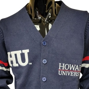 Cardigan d'hiver haut de gamme pour homme, en laine/acrylique, avec logo jacquard personnalisé, style maison grecque, boutons dissimulés, manches longues, confortable, vente en gros - Product Image 2