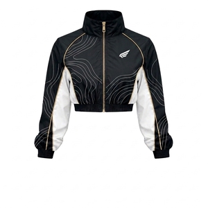 Women's Multi Colour Windbreaker Jacket & Shorts <b>Set</b> Full Sleeve <b>Knitted</b> Polyester Custom Logo Women Activewear Breathable <b>Sets</b> - Product Image 2