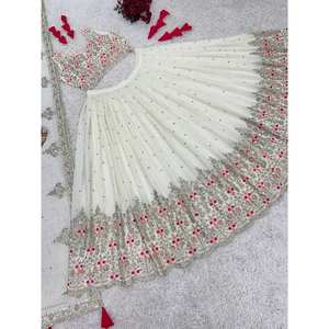 Hermosa talla XL Lehenga Choli con trabajo de secuencia de bordado pesado completo - Product Image 4