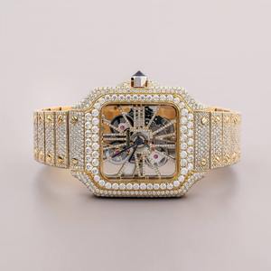 Montre de luxe en diamant avec mouvement à quartz, bracelet en acier inoxydable, affichage numérique, étanche, unisexe, prix - Product Image 4