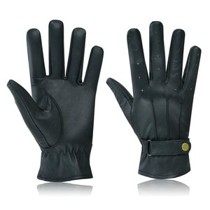 Nuevos Guantes de Cuero Casuales Vintage para Mujer, Cálidos para Invierno, Negros, Personalizables, Largos, Transpirables, de Cuero Genuino - Product Image 1